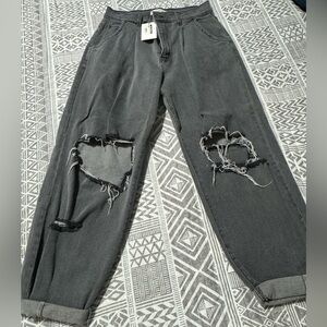 Vibrant High Waist Shredded Jeans